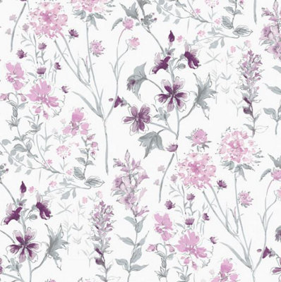 Laura Ashley Pale Iris Wild Meadow 113362 Wallpaper from B&Q
