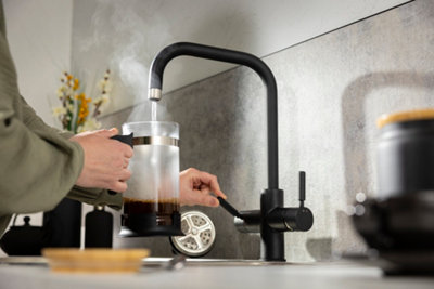 B&Q -  Abode Hemista 4 In 1 Instant Hot Water Tap In Matt Black
