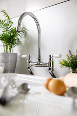 Horizon by Abode Abode Traditional Bridge Mixertap Dual Handle In Chrome from B&Q