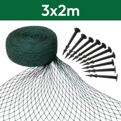 Pisces 3 X 2M Pond Protection Netting With 10 Pegs Cover Net Garden Mesh Protective For Plants Anti-Bird Heron Deterrent Fish