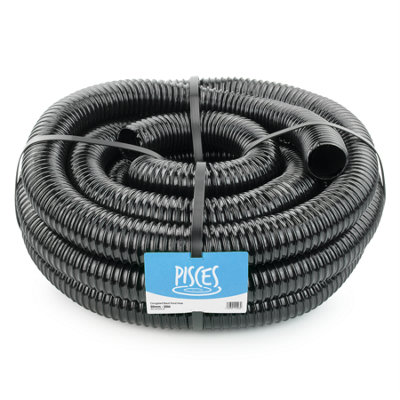 Pisces 20M Corrugated Black Pond Hose Flexible Anti Kink Flexi Pvc Pipe Ribbed Tubing For Pump Filter Sump Water Butt2" 50mm from B&Q
