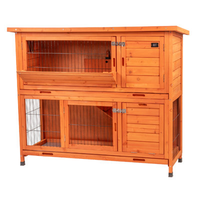 Kct Rabbit Hutch Cage Large 2 Tier Wooden With Enclosed Run And Slide Out Cleaning Tray from B&Q
