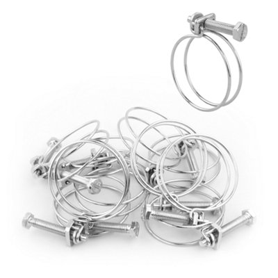 Pisces Double Wire Hose Clips To Fit 38/40mm Hose (1.5In) Pipe (10 Pack) from B&Q