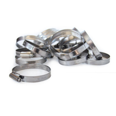Pisces 20 Pack 51-70mm Stainless Steel Clips For 50mm Hose from B&Q