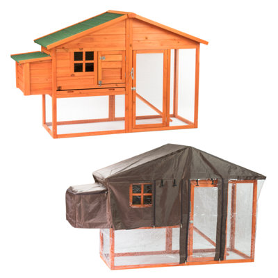 Kct 6Ft Chicken Coop With Built In Run With Cover Nest Box Hen House Poultry Cage from B&Q