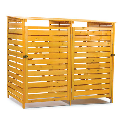 Kct Wooden Wheelie Bin Store Outdoor Storage Shed - Double ( 2 X 240L)