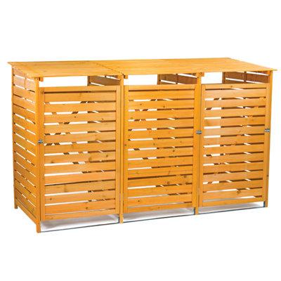 Kct Triple Wheelie Bin Storage (3 X 240L) Wooden Store Shed For Recycling Rubbish Dustbin Outdoor Garden Hideaway Tidy Box Unit from B&Q