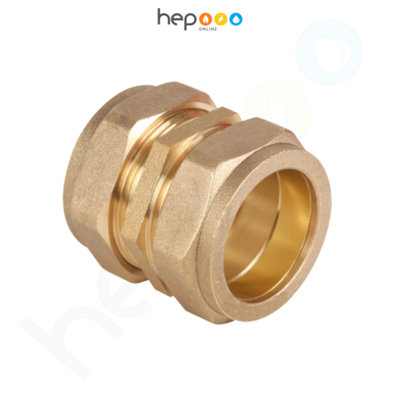 hep Online 28mm Brass Compression Coupler Wras & Bs Approved For Hot & Cold Water  (Pack Of 1) from B&Q