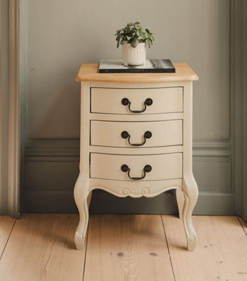 Statement Furniture White Juliette Champagne Shabby Chic Drawer Shabby Chic Bedside Table Size 3 B&Q