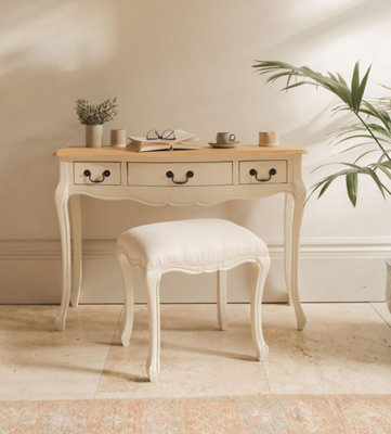 Statement Furniture White Juliette Shabby Chic Dressing Table- Champagne Small B&Q