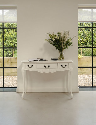 Statement Furniture White Juliette Vintage Chic Dressing Table With Drawers - Image 4