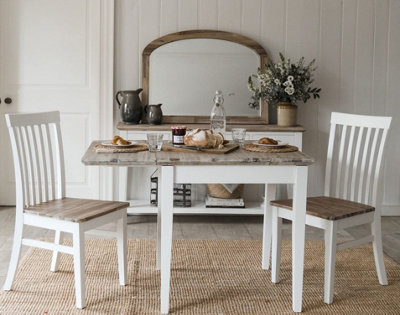 B&Q -  Florence Square Extendable Kitchen Dining Table In White