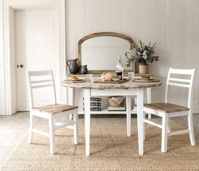 Statement Furniture Florence Round Extendable Kitchen Dining Table In White