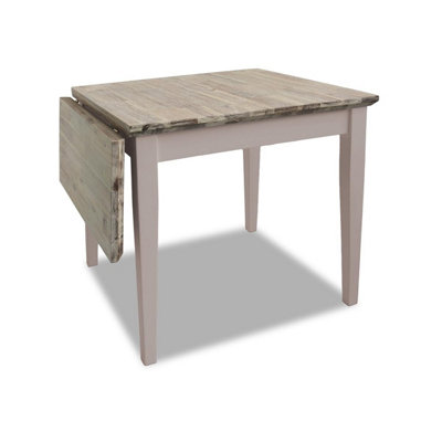 Rackhams Beige Florence Square Extendable Kitchen Dining Table, Drop Down Leaf Small Table - Truffle, - Image 4