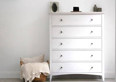 Statement Furniture White Edward Hopper Drawer Chest Of Drawers Size 5