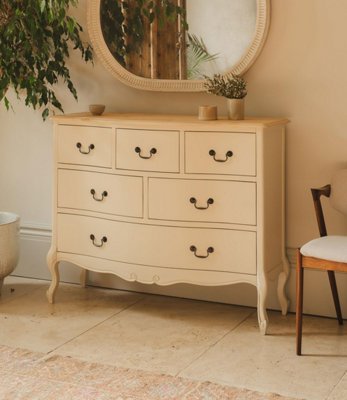 B&Q -  Juliette Champagne Vintage Chic 6 Drawer Chest Of Drawers