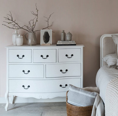Statement Furniture White Juliette Shabby Chic Drawer Chest Of Drawers Size 6 B&Q