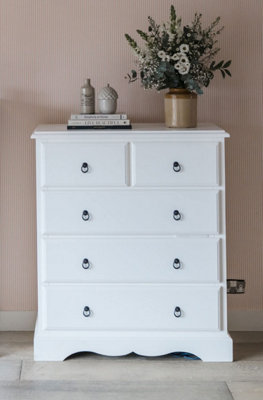 B&Q -  Romance True White 2 Over 3 Chest Of Drawers