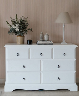 B&Q -  Romance True White 3 Over 4 Chest Of Drawers