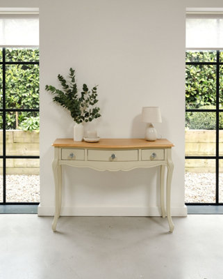 Statement Furniture Juliette Vintage Chic Dressing Table With Crystal Handles- Champagne from B&Q