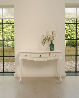 Statement Furniture Juliette Shabby Chic Dressing Table With Crystal Handles- White from B&Q
