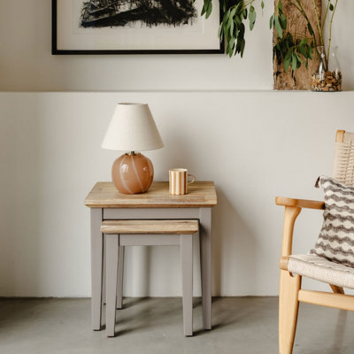 Statement Furniture Florence Nest Of 2 Side Tables/lamp Tables- Dove Grey from B&Q