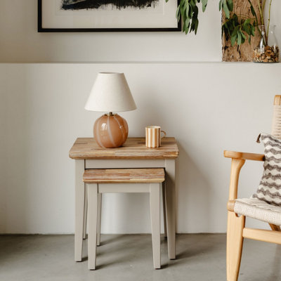 Statement Furniture Florence Nest Of 2 Side Tables/lamp Tables- Truffle from B&Q