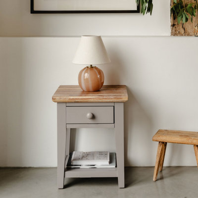 Statement Furniture Florence 1 Drawer Lamp Side Table- Dove Grey from B&Q