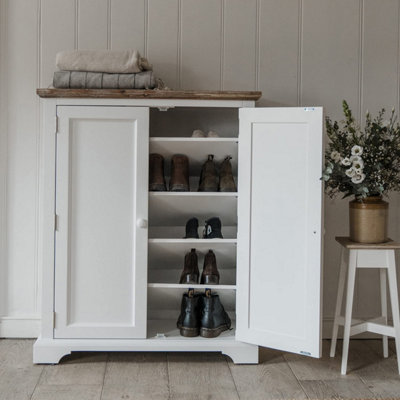 Statement Furniture Florence Shoe Storage Cabinet Wooden Shoe RackWhite from B&Q