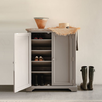 Statement Furniture Florence Shoe Storage Cabinet Wooden Shoe RackDove Grey from B&Q