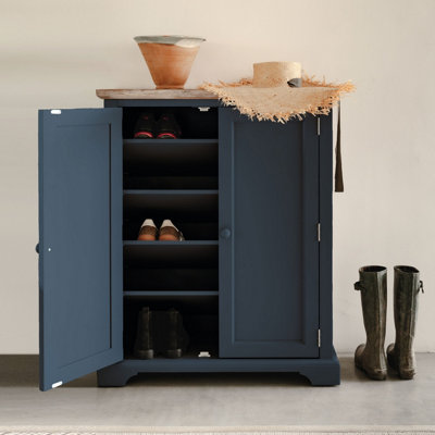 Statement Furniture Florence Shoe Storage Cabinet Wooden Shoe RackNavy Blue from B&Q