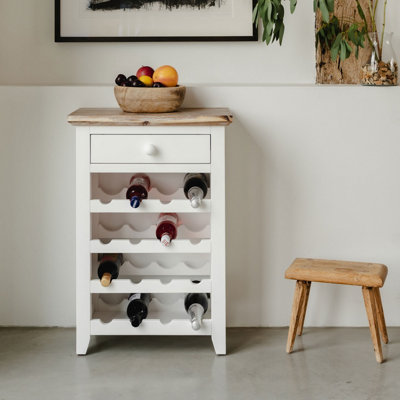 B&Q -  Florence Wine Rack With DrawerWhite