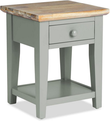 Statement Furniture Florence 1 Drawer Lamp Side Table- Sage Green from B&Q