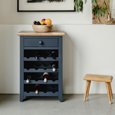 B&Q -  Florence Wine Rack With DrawerNavy Blue