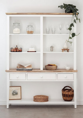 Statement Furniture Florence Console Table And Hutch, Display Cabinet White