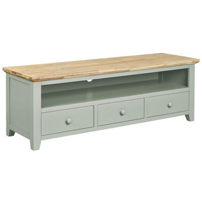 Statement Furniture Florence Sage Green Tv Stand With 3 Drawers And Shelf from B&Q