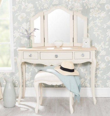 Statement Furniture Juliette Dressing Table Set With Crystal HandlesChampagne from B&Q