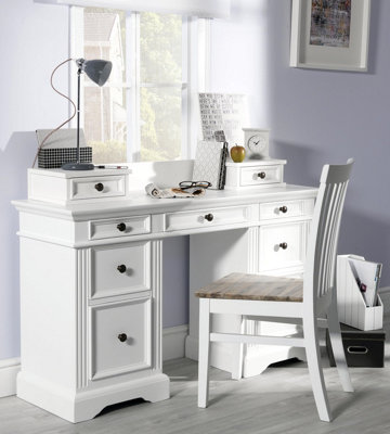 Statement Furniture Unisex White Gainsborough Dressing Table With Extension Drawers In - Image 4