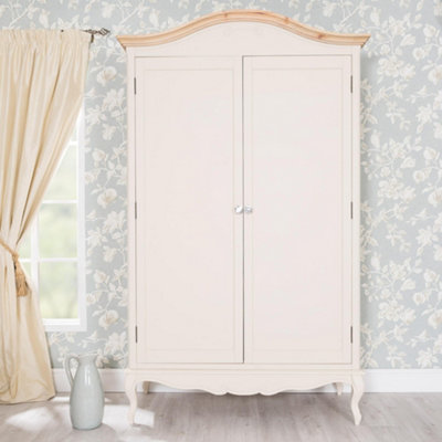 B&Q -  Juliette Double Wardrobe. French Style 2 Door Wardrobe With Crystal HandlesChampagne