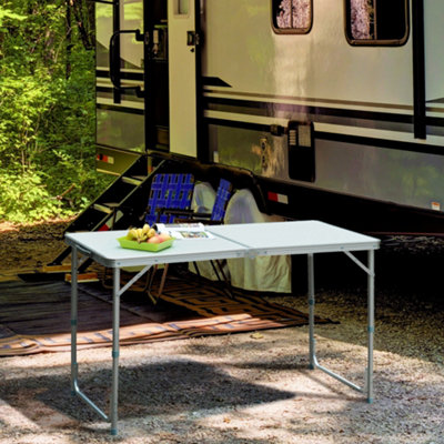 Outsunny 4Ft Aluminium Portable Folding Camping Picnic Table Outdoor Garden from B&Q