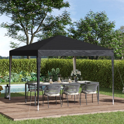 B&Q -  3 X 3M Garden Pop Up Gazebo Marquee Party Tent Wedding Canopy Black