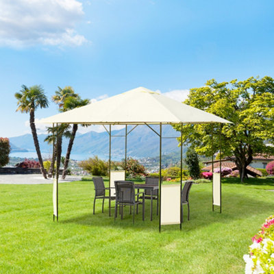 Outsunny Garden Gazebo Awning Tent Marquee Water Resistant Steel Cream 3Mx3M from B&Q