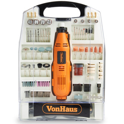Vonhaus Rotary Multitool 235Pc Accessory Kit - Dremel Compatible Corded Rotary Tool Set - 135W With Variable Speed Control Light