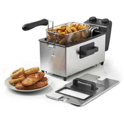 Vonshef Deep Fat Fryer 3L Capacity With Adjustable ThermostatNon-Stick Removable Oil Container & Basket 2000W from B&Q