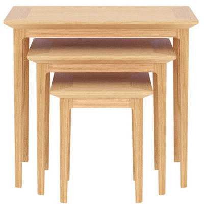 Rest Relax Keswick Oak Nest Of 3 Tables Beige from B&Q