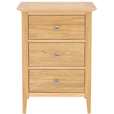 Rest Relax Keswick Oak 3 Drawer Bedside Beige from B&Q