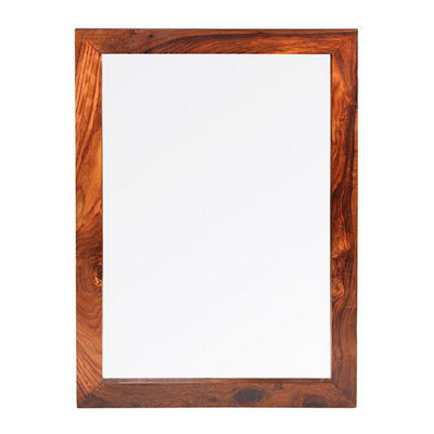 Rest Relax Havana Sheesham Wood Rectangular Mirror Brown from B&Q