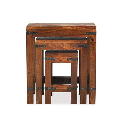 Rest Relax Jaipur Sheesham Nest Of 3 Tables Brown from B&Q