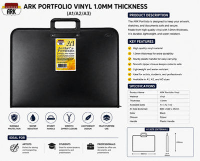 Ark Portfolio Vinyl 1.0mm Thickness (A1 890 X 650 X 45mm) from B&Q