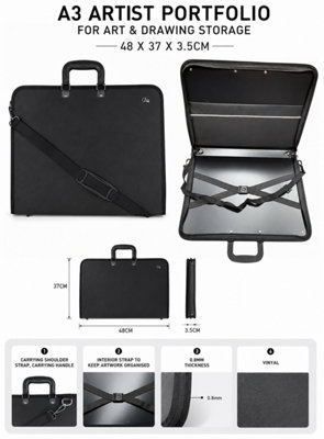 A3 Artist Portfolio For Art & Drawing Storage (48 X 37 X 3.5Cm) By Ark from B&Q